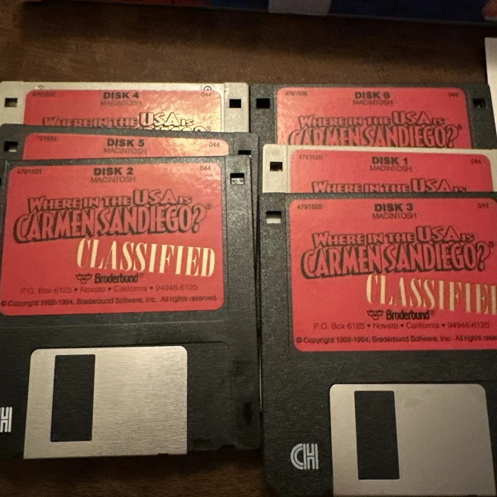 Vintage MacSoftware,Where In The World Is Carmen Sandiego,Where In USA 93 Bigbox
